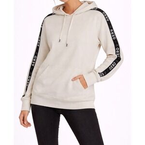 AEROPOSTALE XS WHITE HERITAGE LOGO TAPE PULLOVER HOODIE